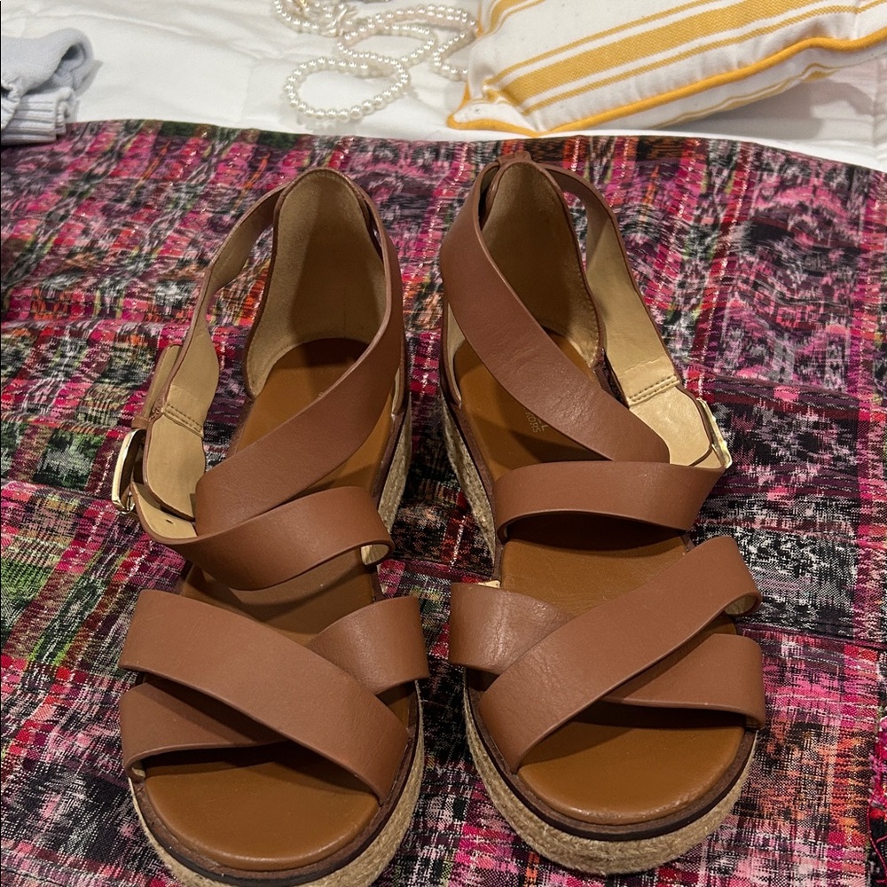 MICHAEL Michael Kors Tan Strappy Wedges